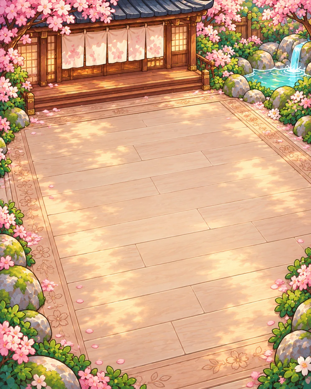 A cherry blossom courtyard from Dada Onsen